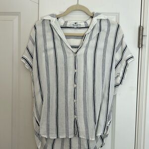 Madewell short sleeve striped button down